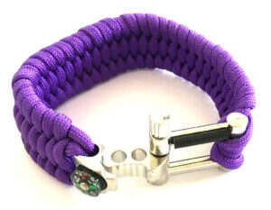 Armband av Paracord tändstål kompass - LILA