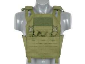 Laser-Cut “Buckle Up" Operator Plate Carrier with AR/AK Magazine Pouch — Olive [8Fields]
