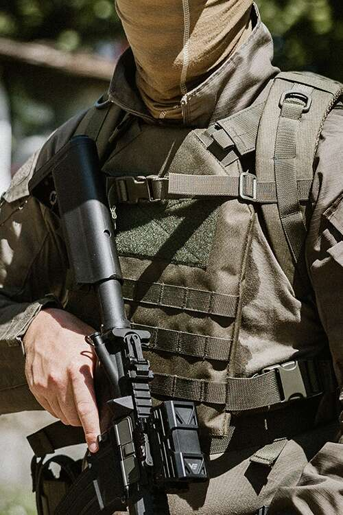 Simple Plate Carrier with Dummy Soft Armor Inserts - Olive