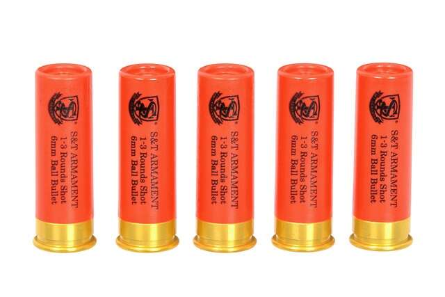 Set of 5 Shells for 3 BBs for M1887 Shotgun Green Gas [S&T]