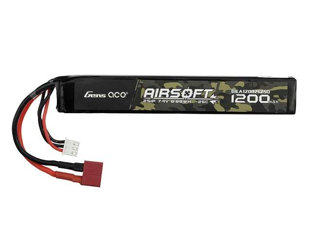 Gens Ace 25C 1200mAh 3S1P 7.4V Airsoft LiPo Battery T-Plug