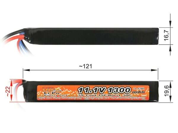 Battery Li-Po 1300mAh 11,1V 15/30C [VB]