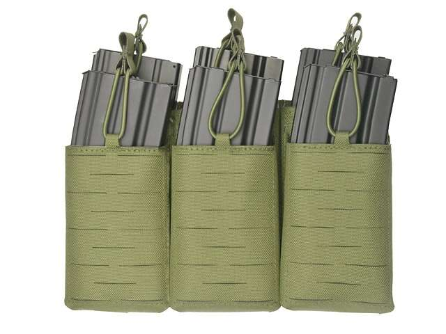 Laser-Cut Panel with 6 AR15/AK Magazine Pouches - Olive [8Fields]