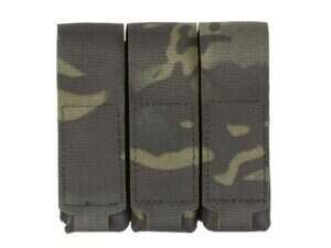 Triple Laser-Cut Pistol Magazine Pouch with Flap - Mb [8Fields]