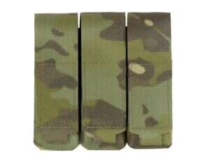 Triple Laser-Cut Pistol Magazine Pouch with Flap - Mt [8Fields]
