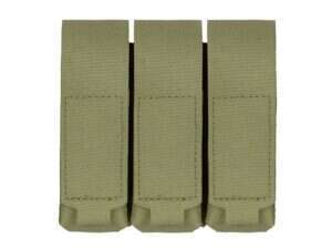 Triple Laser-Cut Pistol Magazine Pouch with Flap - Olive [8Fields]