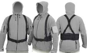 Padded patrol belt with suspenders - black [8FIELDS]