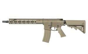 WE13 13" M4/AR-15 Airsoft Rifle, 30 RPS, ETU - Tan [WELL PRO]