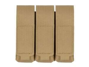 Triple Laser-Cut Pistol Magazine Pouch with Flap - Coyote [8Fields]