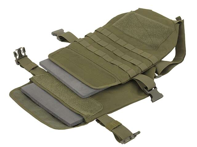 Simple Plate Carrier with Dummy Soft Armor Inserts - Olive