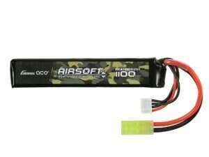 Gens Ace 25C 1100mAh 3S1P 11.1V Airsoft LiPo Battery mini Tamiya