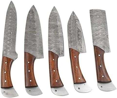 Wild Turkey Handmade - 5pc High Carbon Steel Kitchen Knife Set - DM-2116