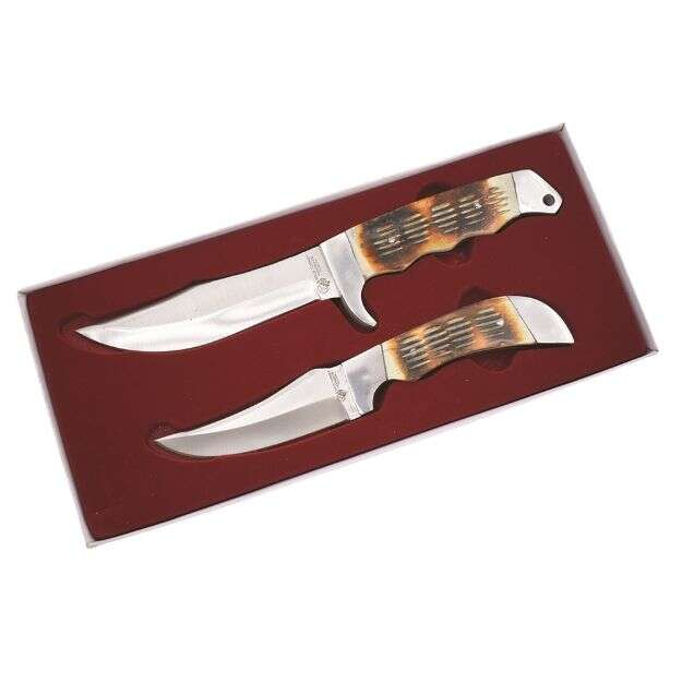 Wild Turkey Handmade- Fixed Blade 2pc Gift Knife Set - KT-7814-9214