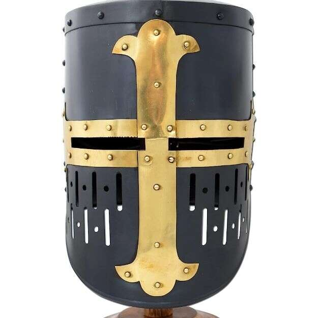 Medieval Warrior Templar Brass Crusader Helmet Knights Helmet