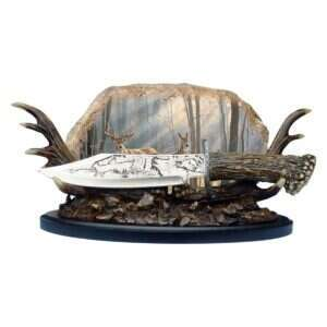 Wild Turkey - Bowie Knife w/ Antler Stand (Deer) - WT-0214DR