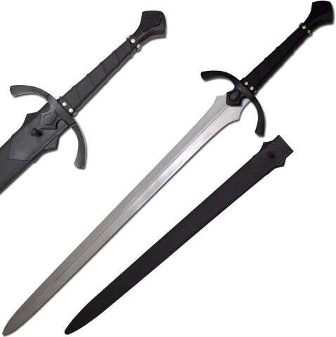 Medieval Warrior -Handmade Black Sword High Carbon Steel Full Tang - BLACKSWORD-SLBLD