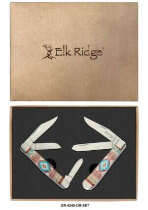Elk Ridge - Folding Knife - Gentleman's Knife - Gift Set- ER-4245-OR-SET