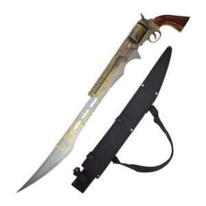 BladesUSA - Civil War Decorative Western Gun Blade Sword With Sheath - SMB-110SWD