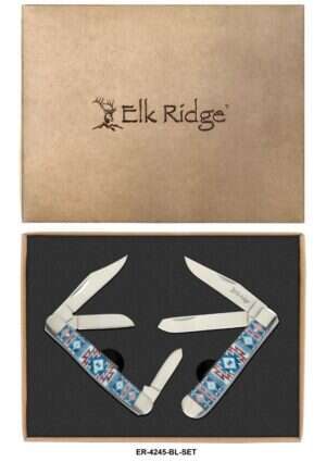 Elk Ridge - Folding Knife - Gentleman's Knife - Gift Set- ER-4245-BL-SET