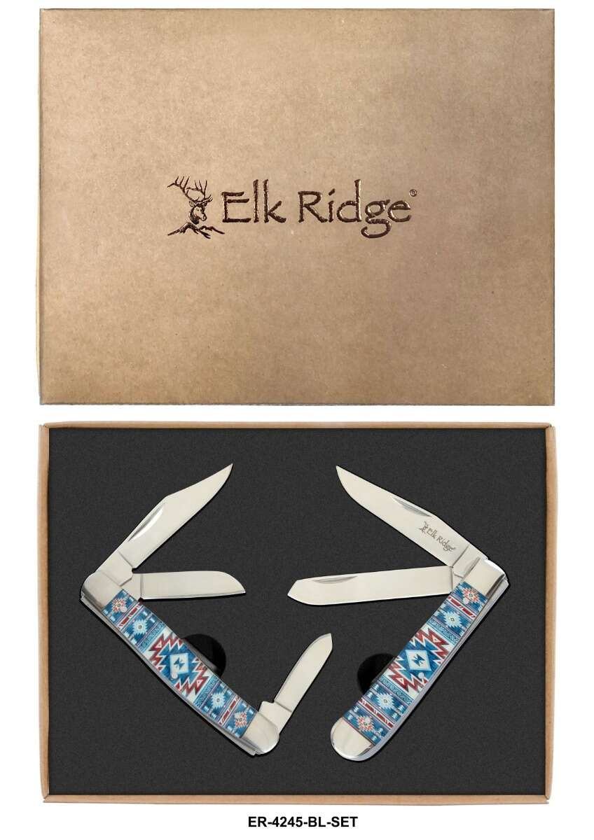 Elk Ridge - Folding Knife - Gentleman's Knife - Gift Set- ER-4245-BL-SET