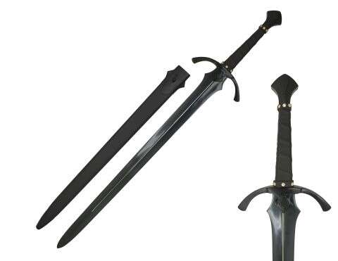 Medieval Warrior -Handmade Black Sword High Carbon Steel Full Tang - BLACK-SWORD