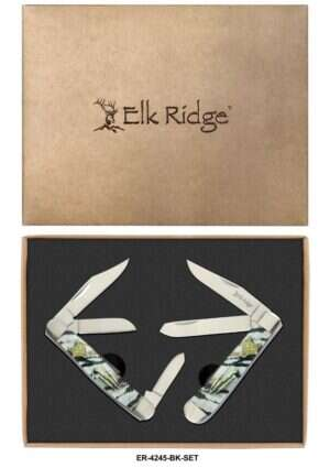 Elk Ridge - Folding Knife - Gentleman's Knife - Gift Set- ER-4245-BK-SET