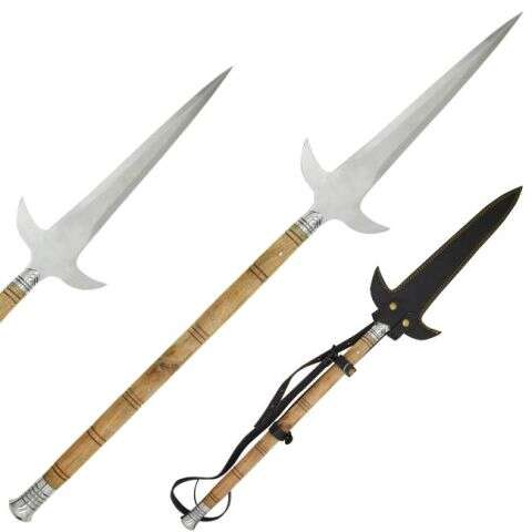 Medieval Warrior Handmade - Winged Viking Spear With Sheath - OR-711