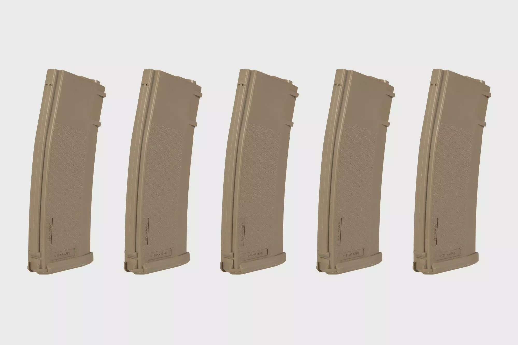 Set of 5 S-Mag Mid-Cap magazines for 125 BBs - tan