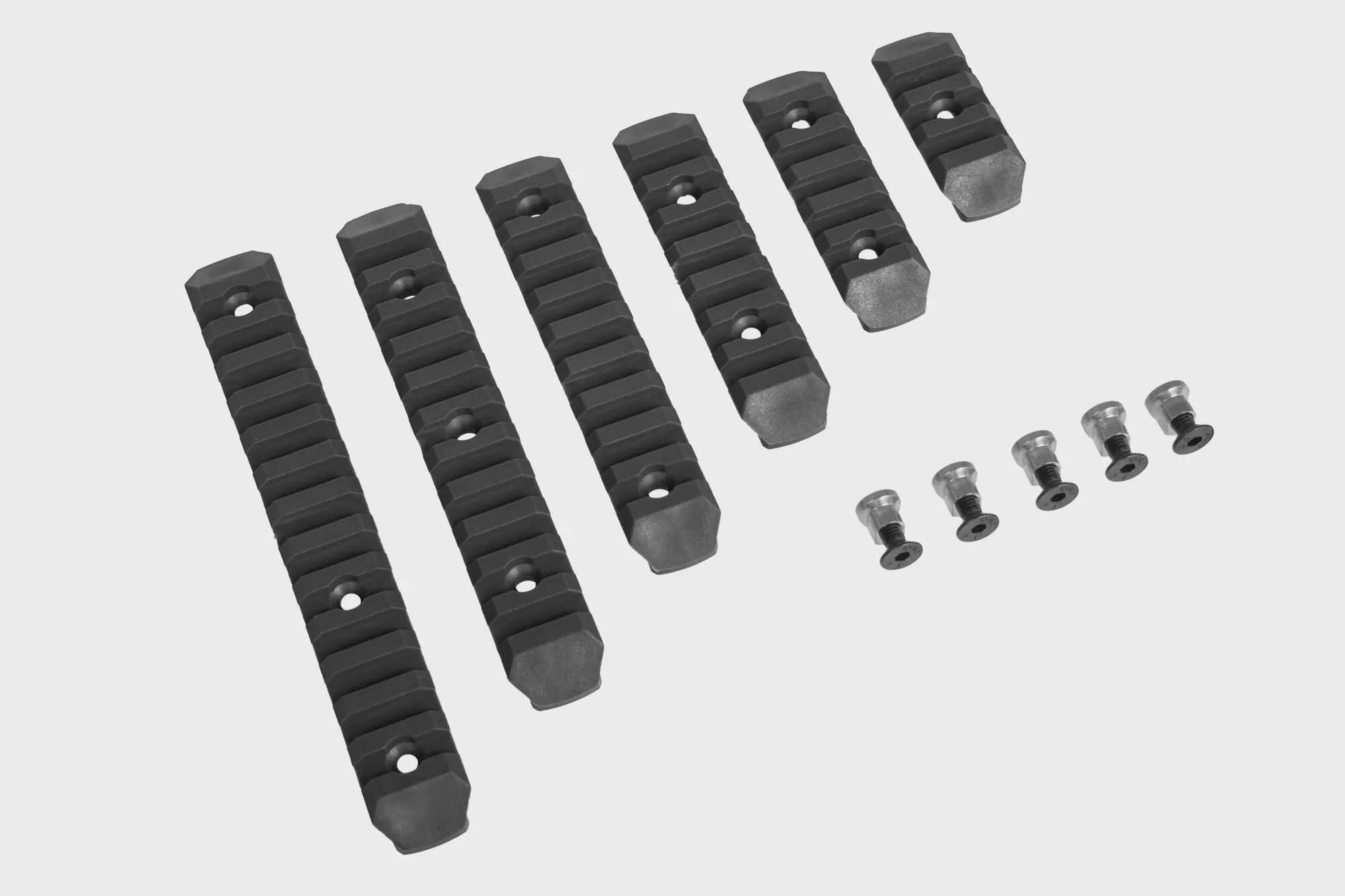 Set of 6 polymer RIS rails for KeyMod Black