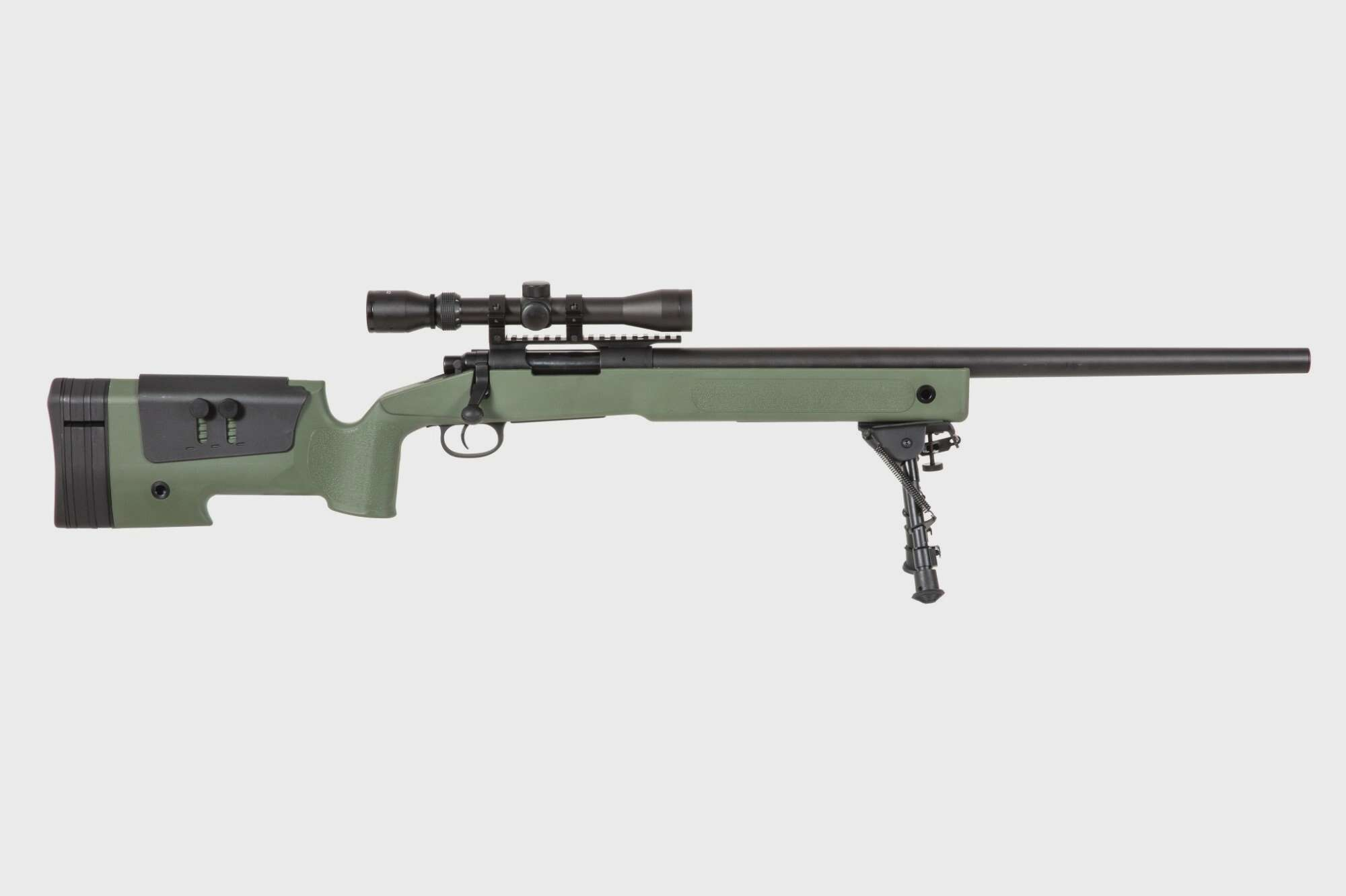 SA-S02 CORE™ sniper rifle replica with scope and bipod - olive green