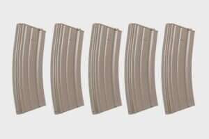 Set of 5 low-cap 70-ball metal magazines Specna Arms Flat Dark Earth