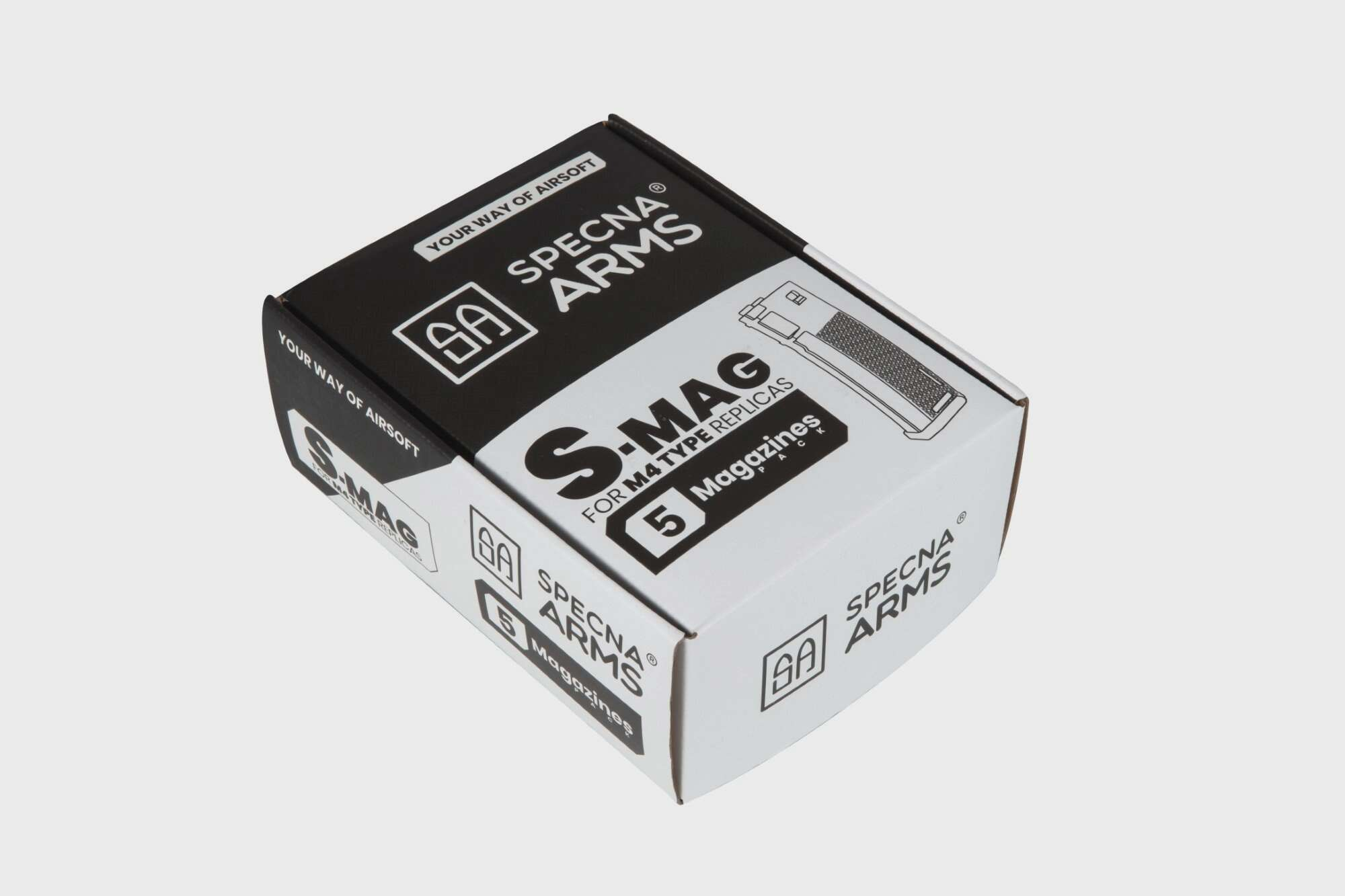 Set of 5 S-Mag Mid-Cap magazines for 125 BBs - tan
