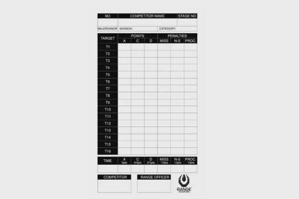 IPSC Score Sheet - 100 Pcs