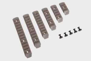 Set of 6 polymer RIS rails for M-LOK Tan