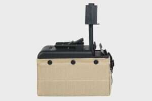 A&K electric box magazine for 2000 BBs for M249 Tan replicas