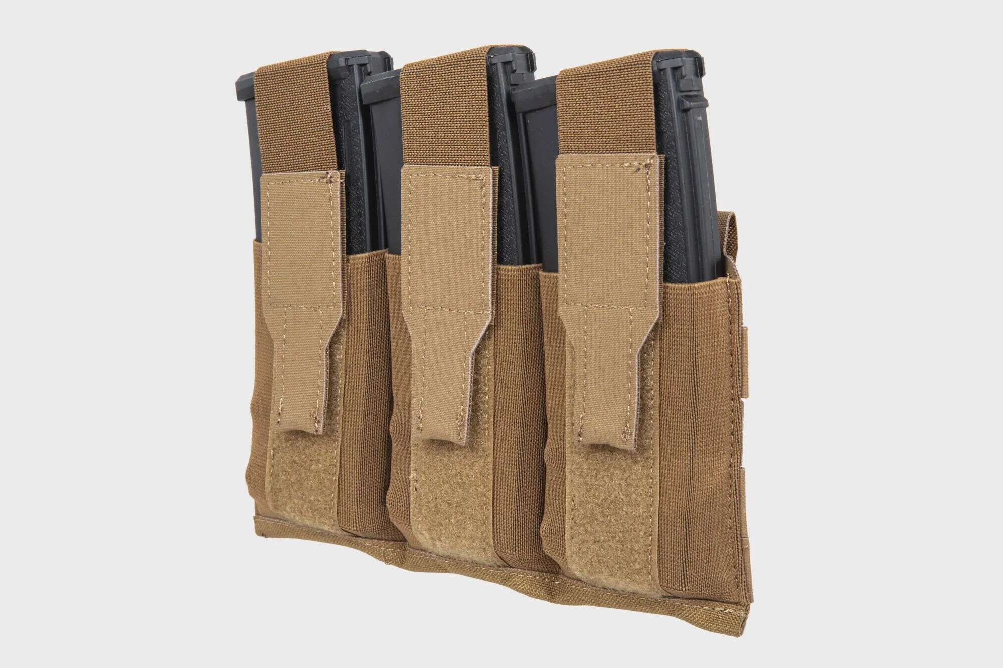 Triple magazine pouch with flap Wosport Coyote Brown