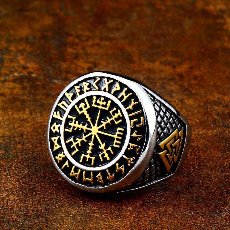 Ring - Nordisk Mytologi - Vegvisir guld