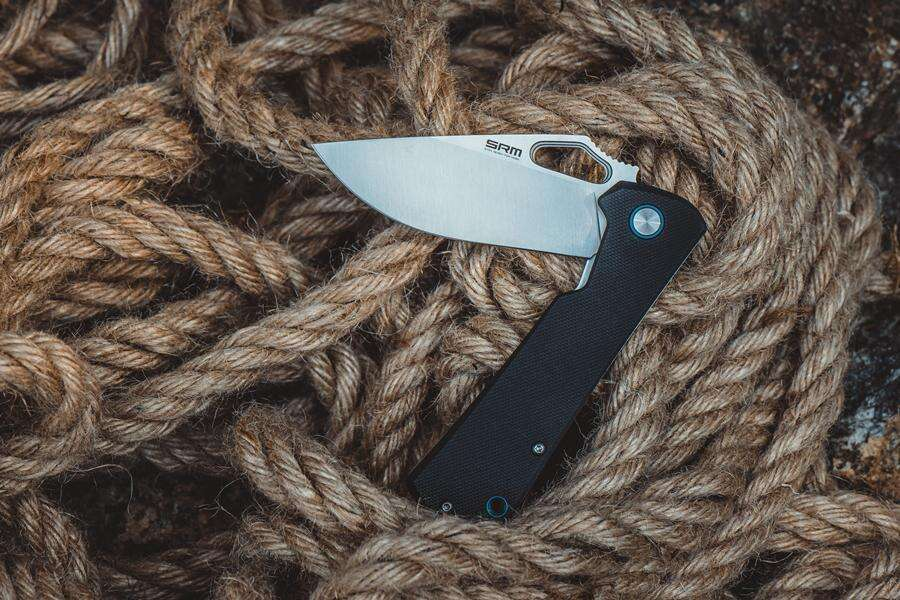 SRM - 1168 - Fällkniv - D2 stål - flipper - G10 - kullager