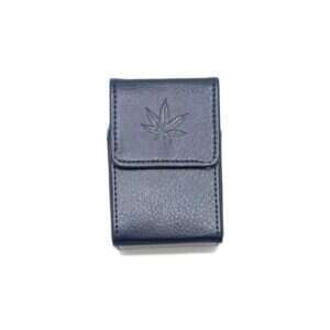 Belt Cigarette case - blå präglat löv