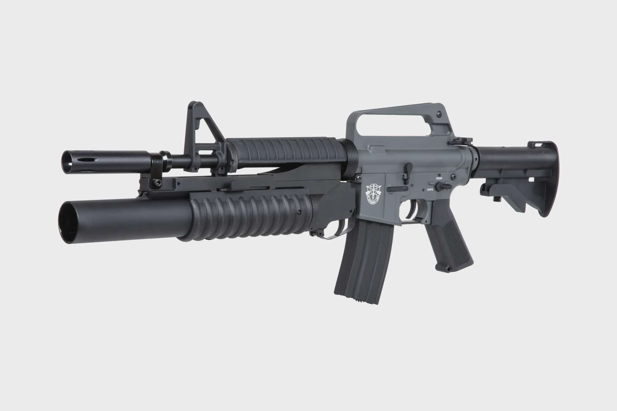 E&C EC-704 Kestrel™ ETU ASG carbine with grenade launcher Grey