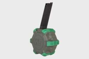 Gas drum magazine 350 balls for 1911 WE replicas - green