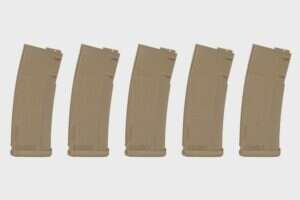 Set of 5 S-Mag Mid-Cap magazines for 125 BBs - tan