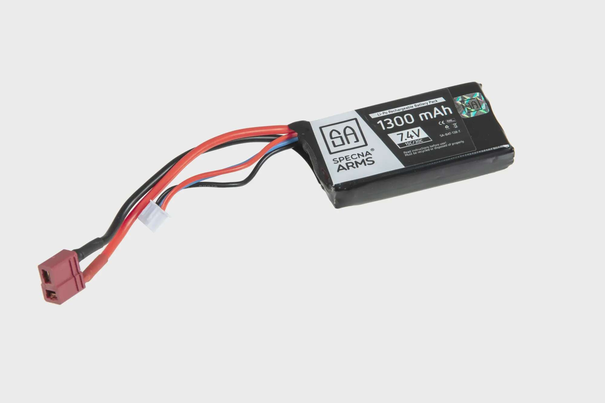 LiPo 7,4V 1300mAh 15/30C Battery - T-Connect (Deans)