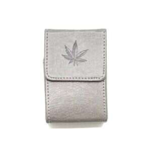 Belt Cigarette case - silver präglat löv