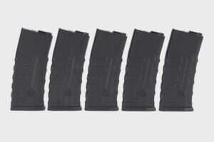 Set of 5 hi-cap 360 ball CAA magazines for M4/M16 replicas Black