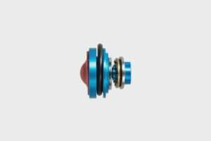 Ball-bearing, silenced CNC piston head