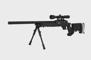 SA-S13 sniper airsoft rifle with scope and bipod - black