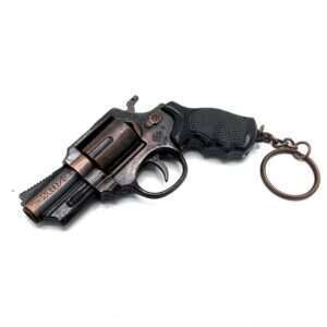 Stor Nyckelring - ~8-13cm - revolver - knallpulver