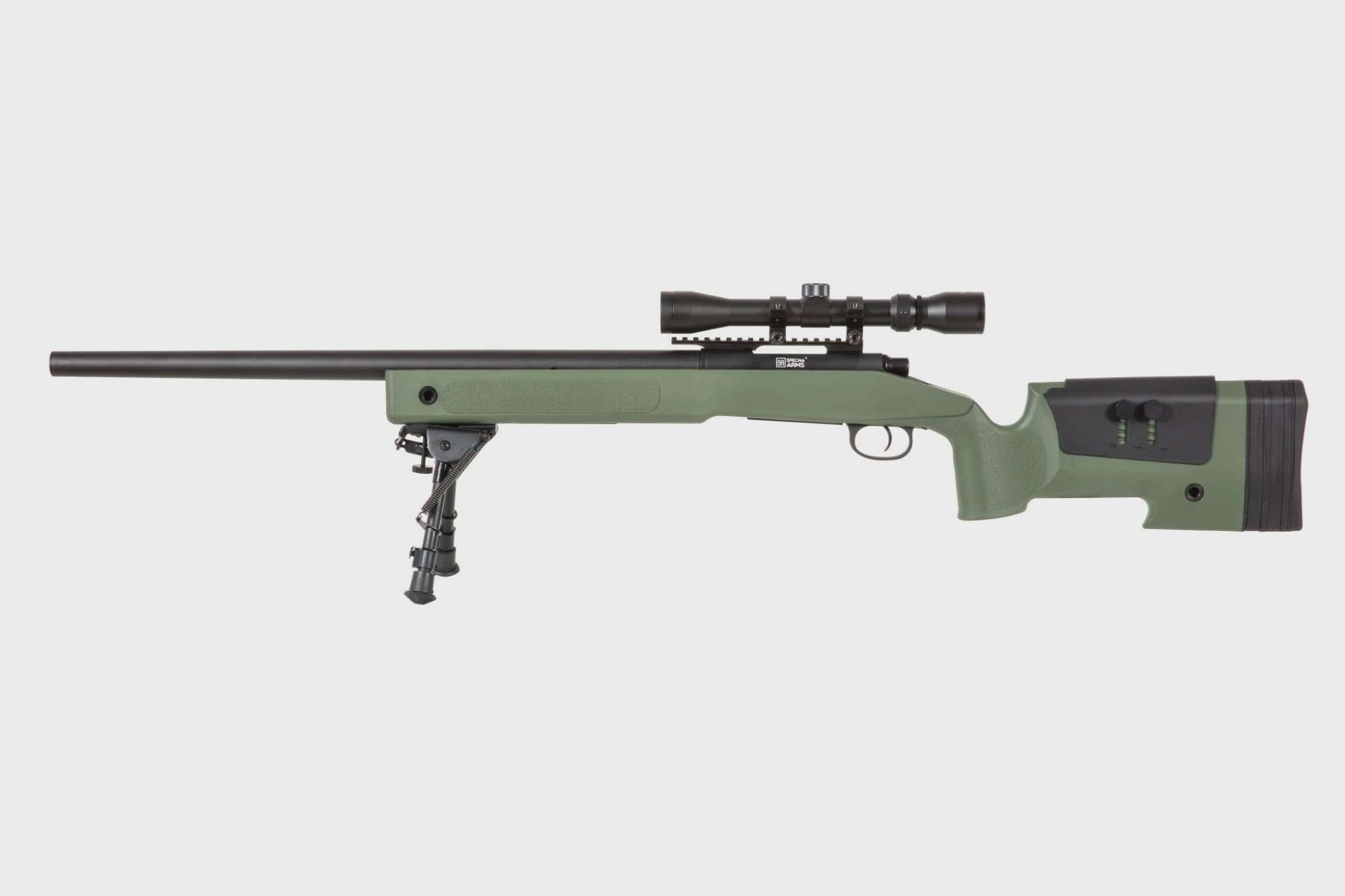 SA-S02 CORE™ sniper rifle replica with scope and bipod - olive green