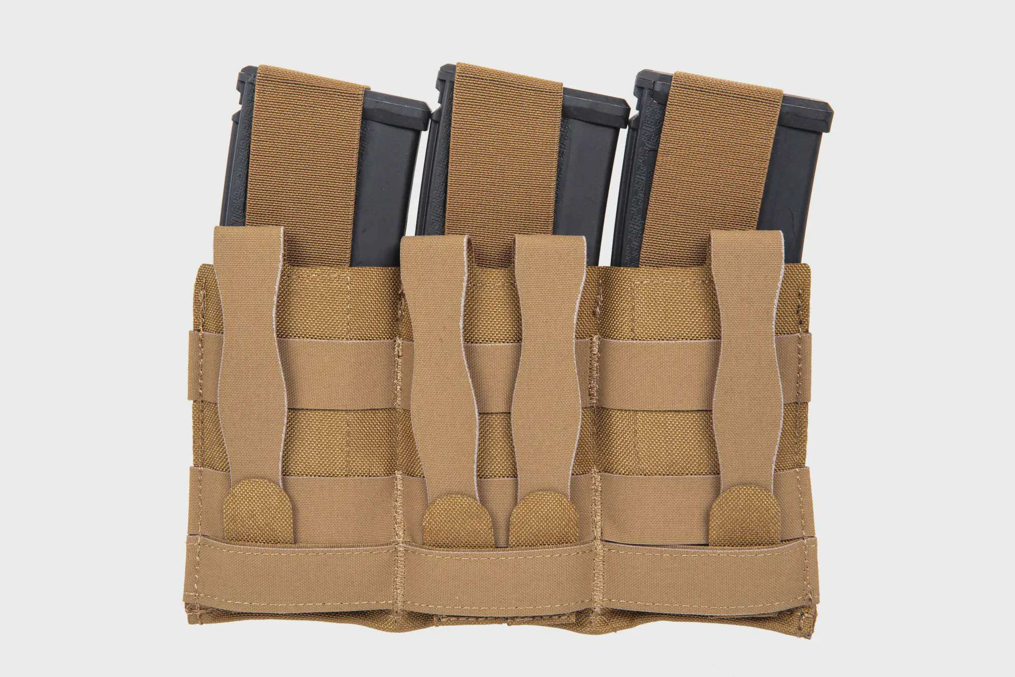 Triple magazine pouch with flap Wosport Coyote Brown